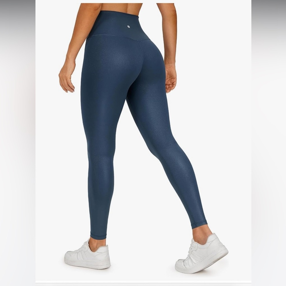 CRZ YOGA Butterluxe Matte Faux Leather Leggings 28" - High Waisted Stretch